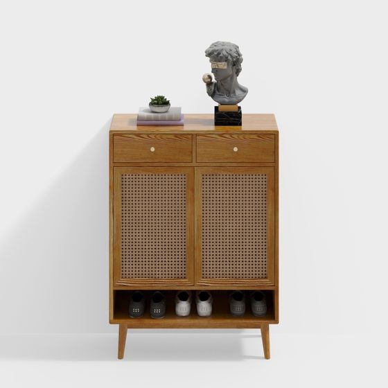 Vintage Shoe Cabinet 3D model for Modern Homes