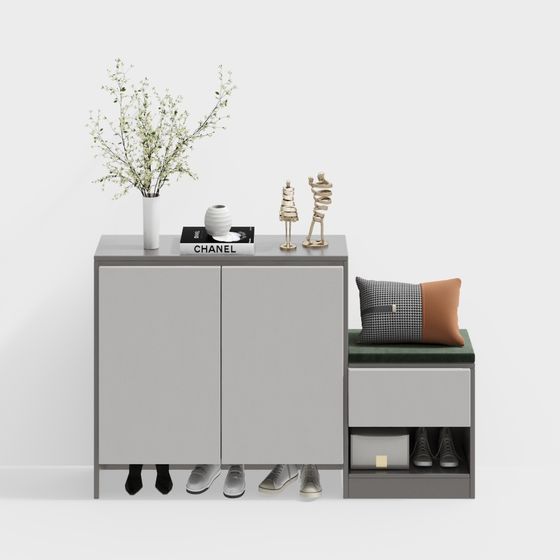Urban Shoe Cabinet 3D model for Modern Interiors