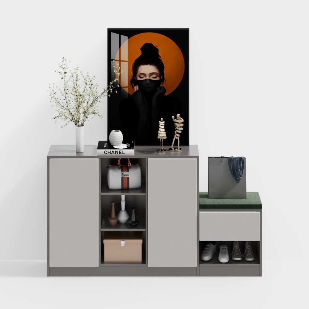 Modern shoe cabinet decorative painting set