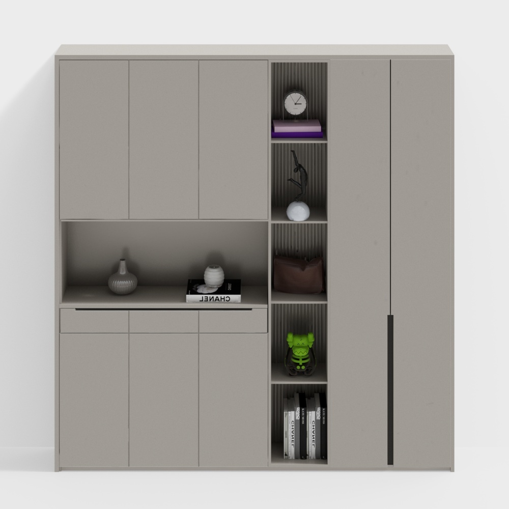Modern shoe cabinet multi-door cabinet