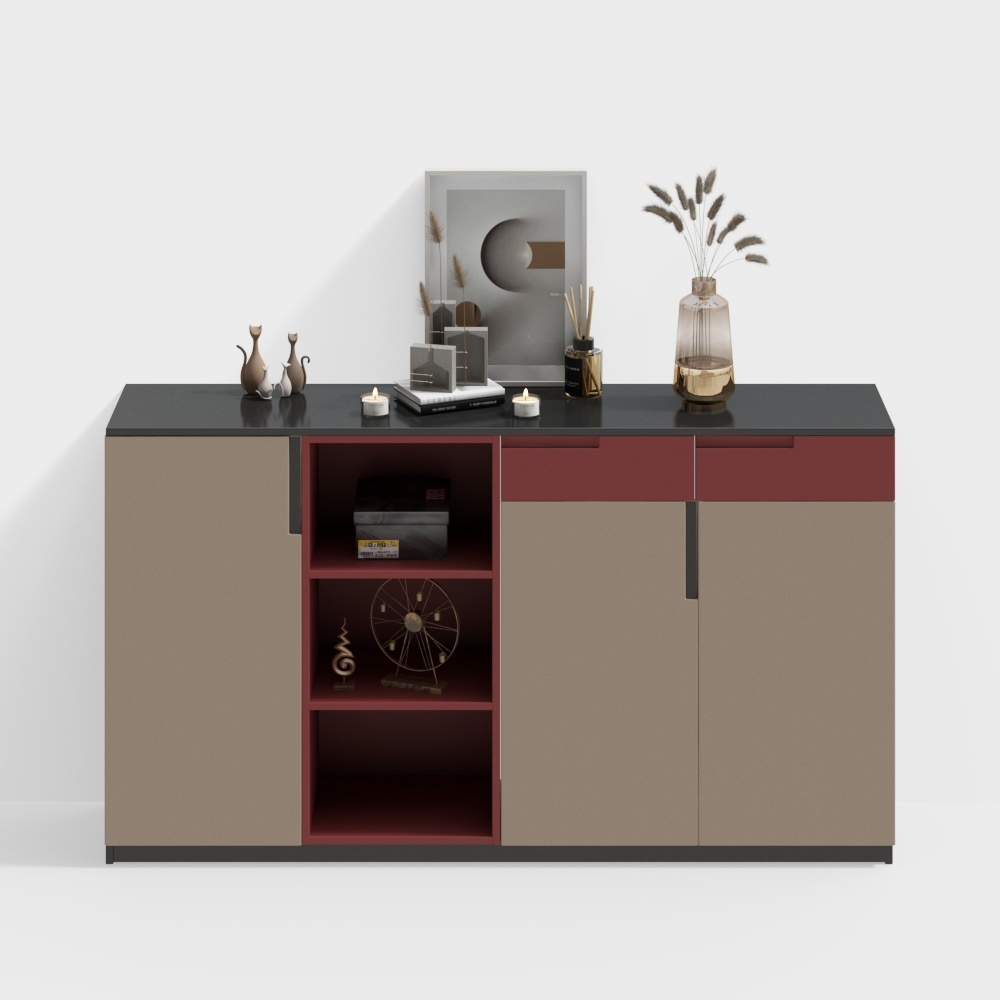 ตู้รองเท้าสีสลับสมัยใหม่