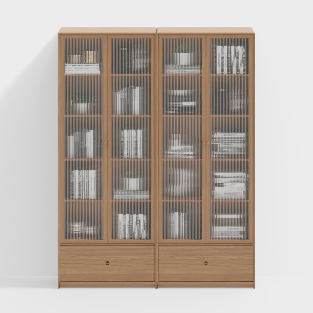 Nordic double drawer bookcase