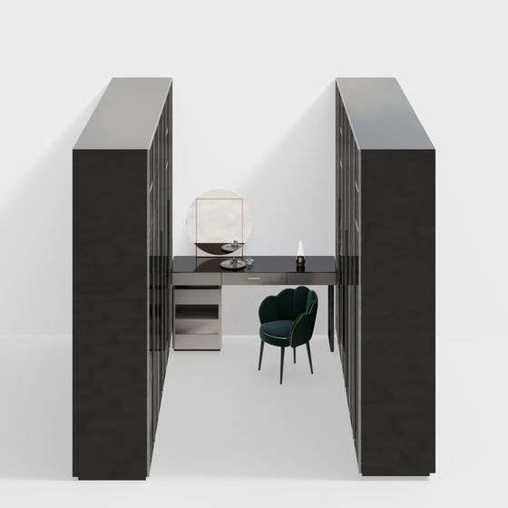 Sleek Low-Polygon Makeup Vanity 3D model