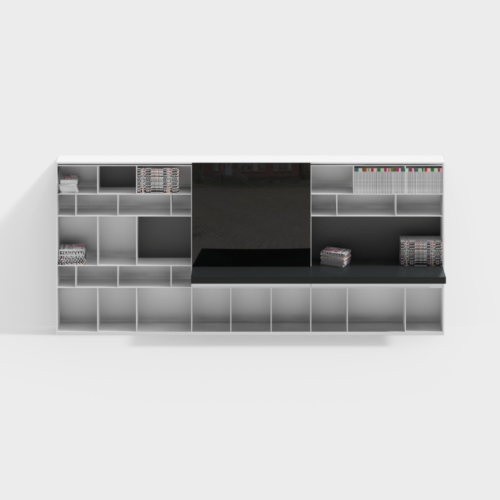 Modern flattened bookcase