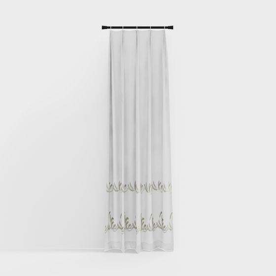Chic Low-Poly Curtain 3D model for Contemporary Spaces
