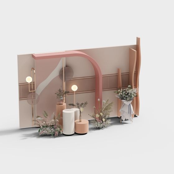 Romantic Garden Arch 3D model