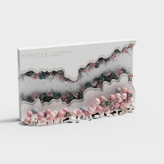 Floral Fantasy Wall 3D model