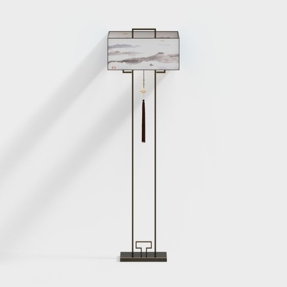 Elegant Asian-Inspired 3D Light Fixture Model