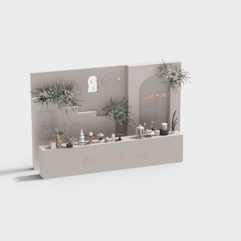 Decoración de pared para boda moderna