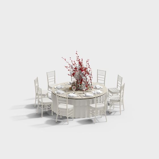 Elegant Dinner Party 3D model