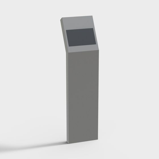 Minimalist Interactive Kiosk 3D model for Urban Spaces