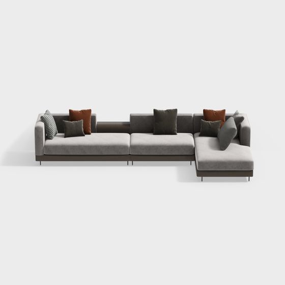 Modern Low-Poly Sofa 3D model for Stylish Interiors