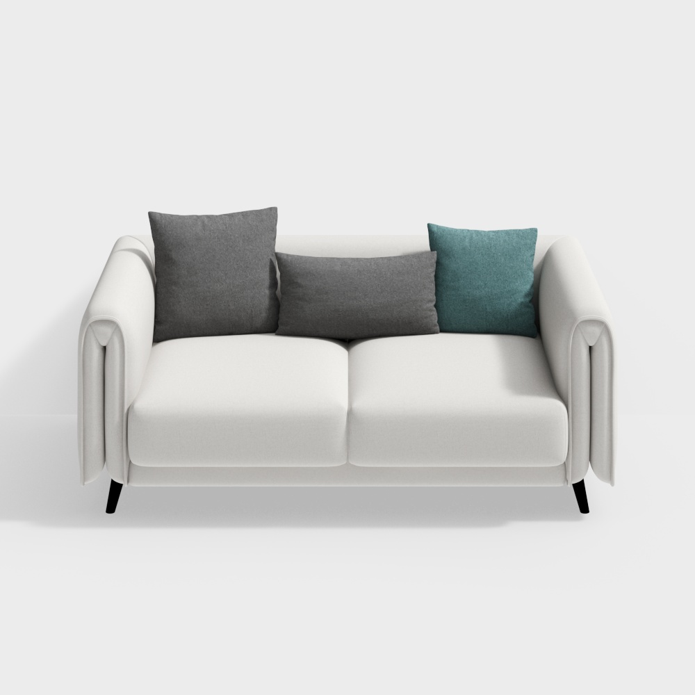 with a post-modern Italian minimalist light luxury leather technology cloth double sofa 141279149