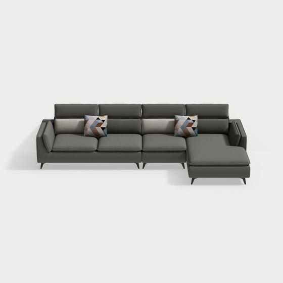 Elegant Low-Polygon 3D Sofa Model