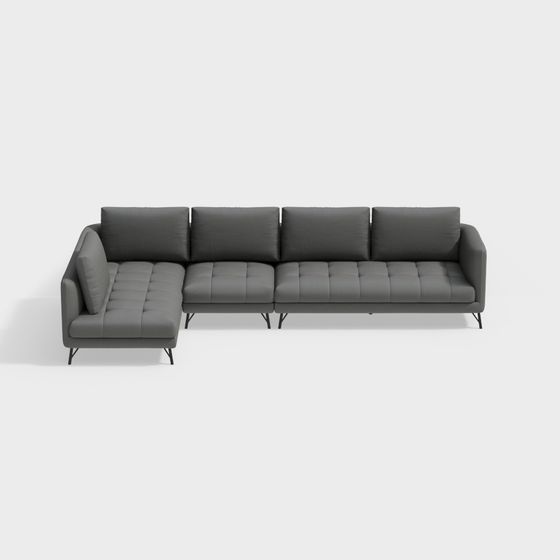 Urban Comfort Low-Poly Sofa 3D model for Modern Interiors