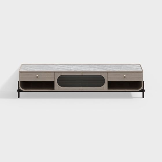 Elegant Minimalist TV Cabinet 3D model