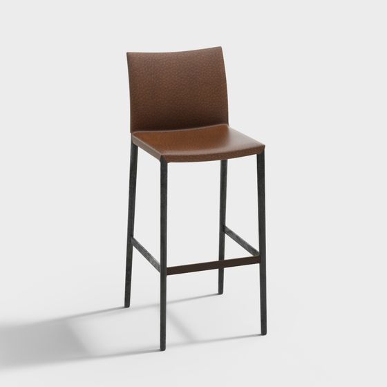 Stylish Low-Poly Bar Stool 3D model