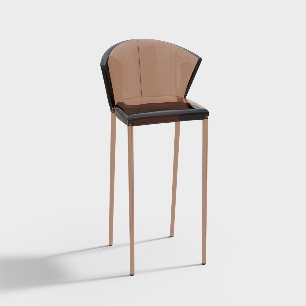 Nordic acrylic orange bar chair