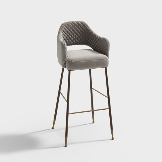 Elegant Bar Stool 3D model for Modern Interiors