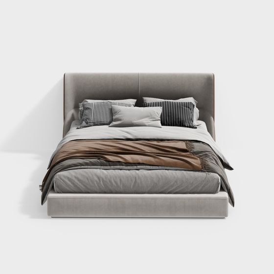 Urban Comfort 3D Model Bed for Modern Interiors