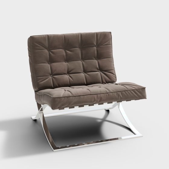 Stylish Barcelona Chair 3D model for Modern Interiors