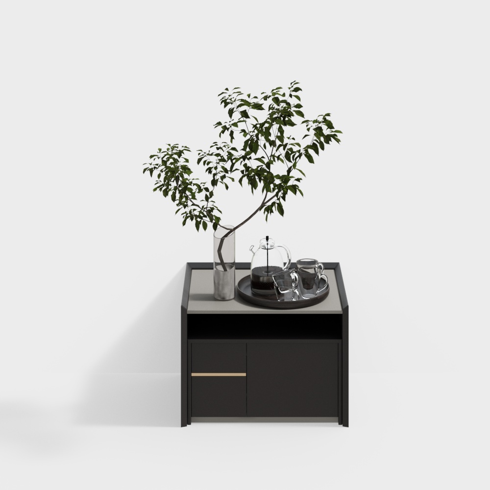 Modern Premium Gray Bedroom Bedside Table 3 【Tyche/Tika Series】