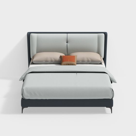 Urban Comfort 3D Model Bed for Modern Interiors