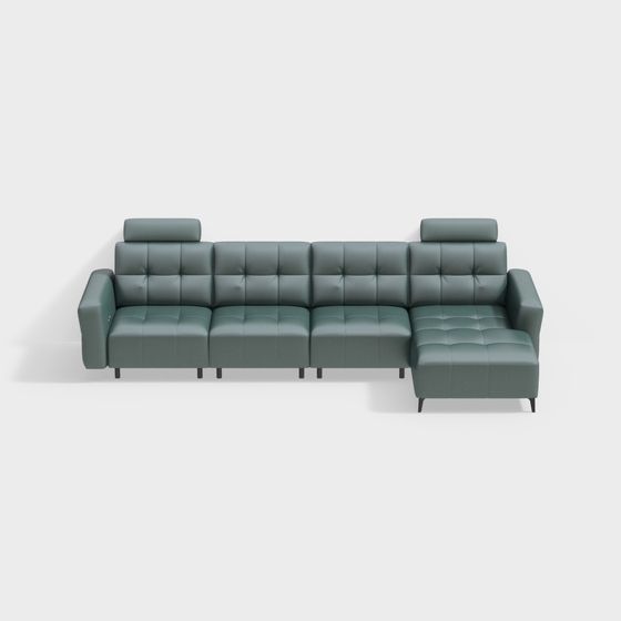 Urban Comfort Low Poly Sofa 3D model for Modern Spaces