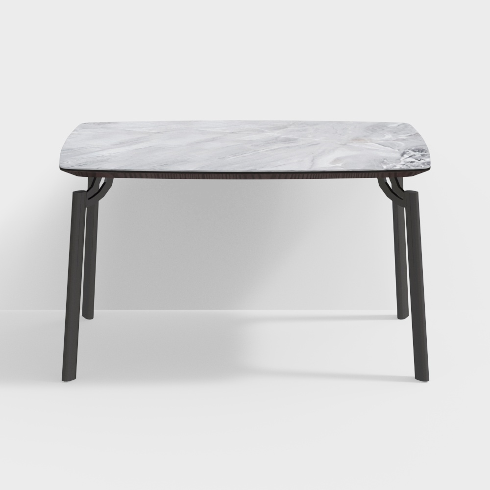 постмодернистский итальянский минималистичный светлый люксовый кожаный технологичный стол из каменной плитки 142311647