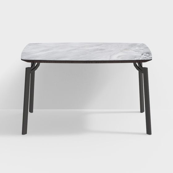 постмодернистский итальянский минималистичный светлый люксовый кожаный технологичный стол из каменной плитки 142311647