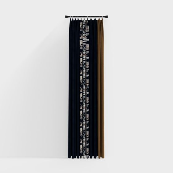 Stylish 3D Curtain Model for Modern Interiors