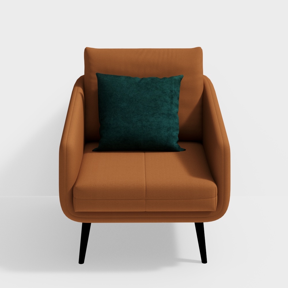 Elegant Low-Poly Armchair 3D Model