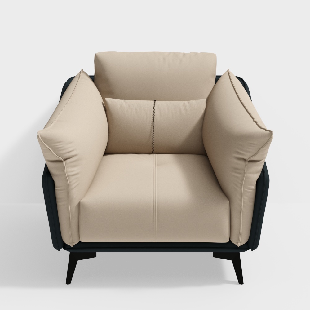 Con sofá de tela de cuero ligero de lujo minimalista de un solo asiento, italiano posmoderno 141834940