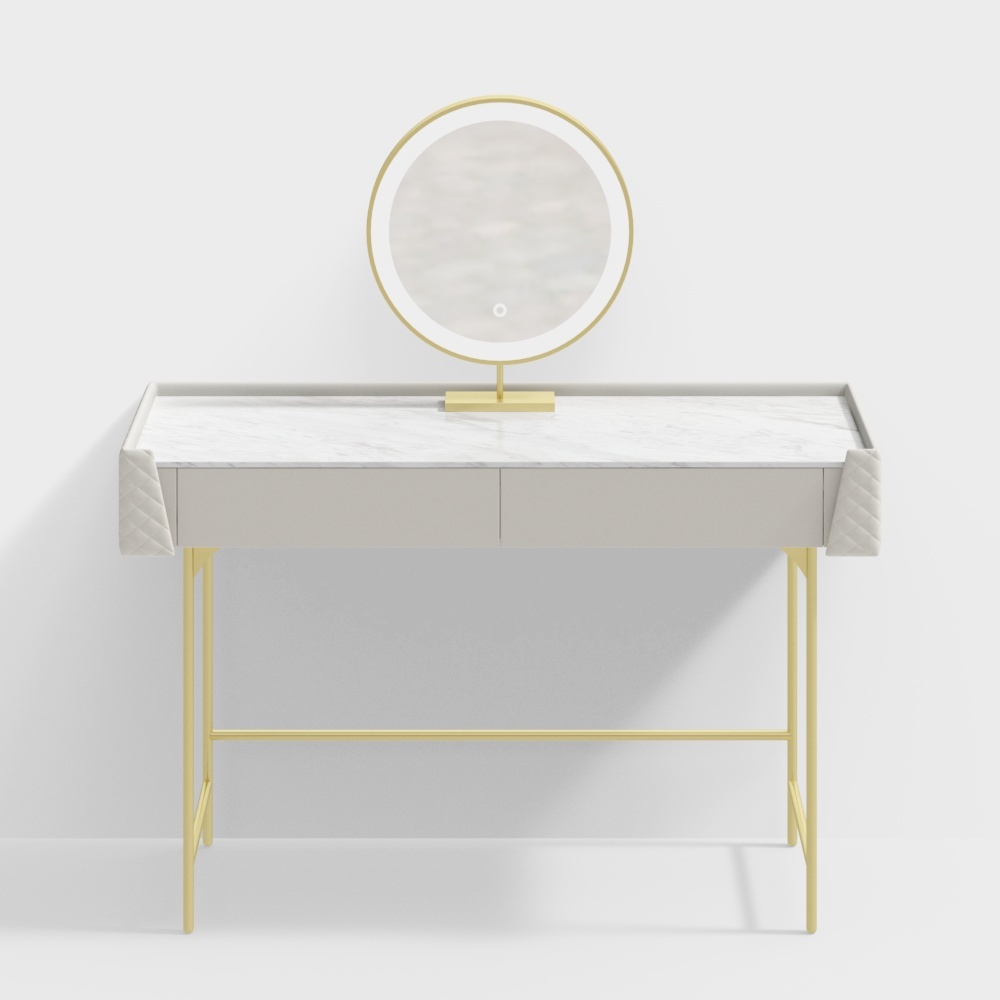 Rockleder Tisch und Spiegel Kombination -BSVZH08-1- Vivian