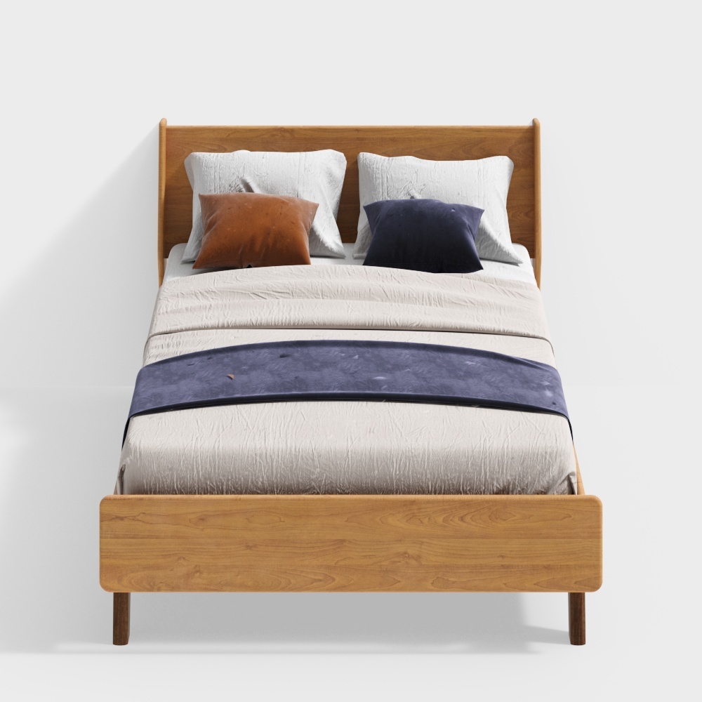 Van House Furniture - Thin Cut Bed Frame - No Upholstery - Cherry 1.2M Style