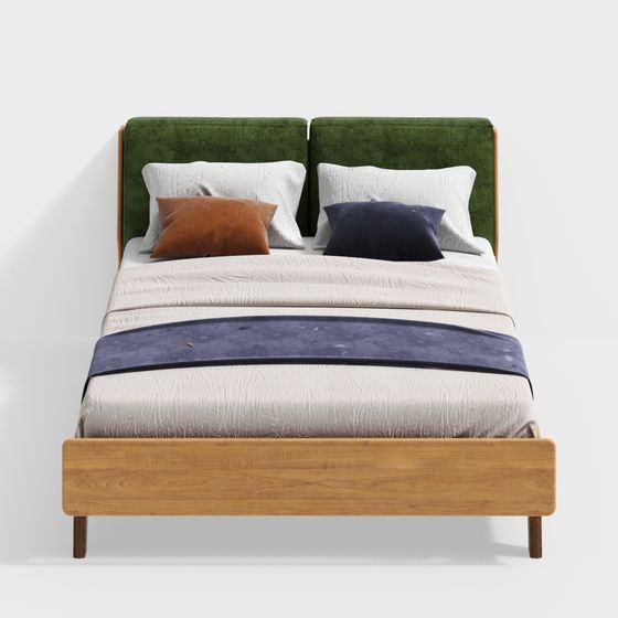 Mid-Century Modern Bed 3D model