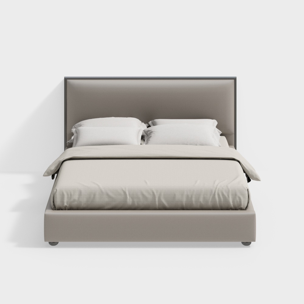 talian minimalist light luxury leather technology cloth double bed 141937677