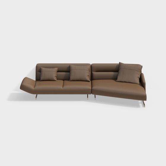 Postmodern Italian Minimalist Multi-Seat Sofa 3D Model for Trendy Living Spaces