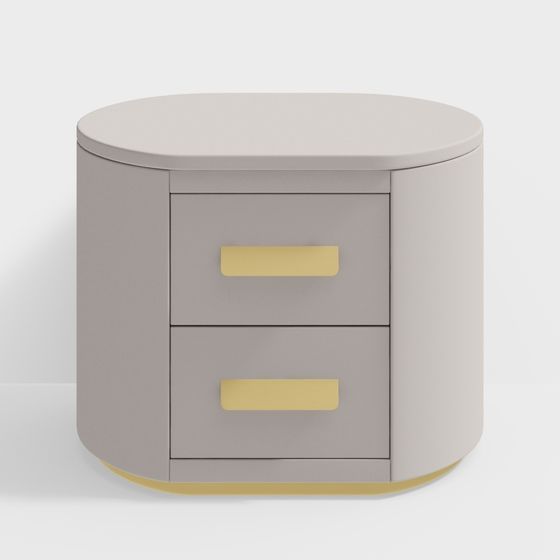 Stylish Cylinder Nightstand 3D Model