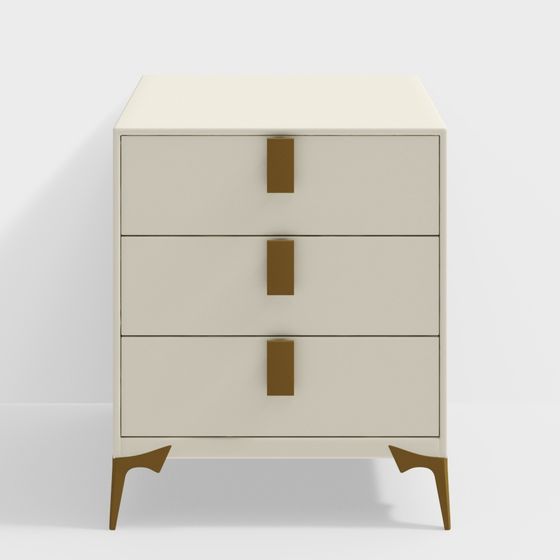 Stylish Minimalist Bedside Table 3D model