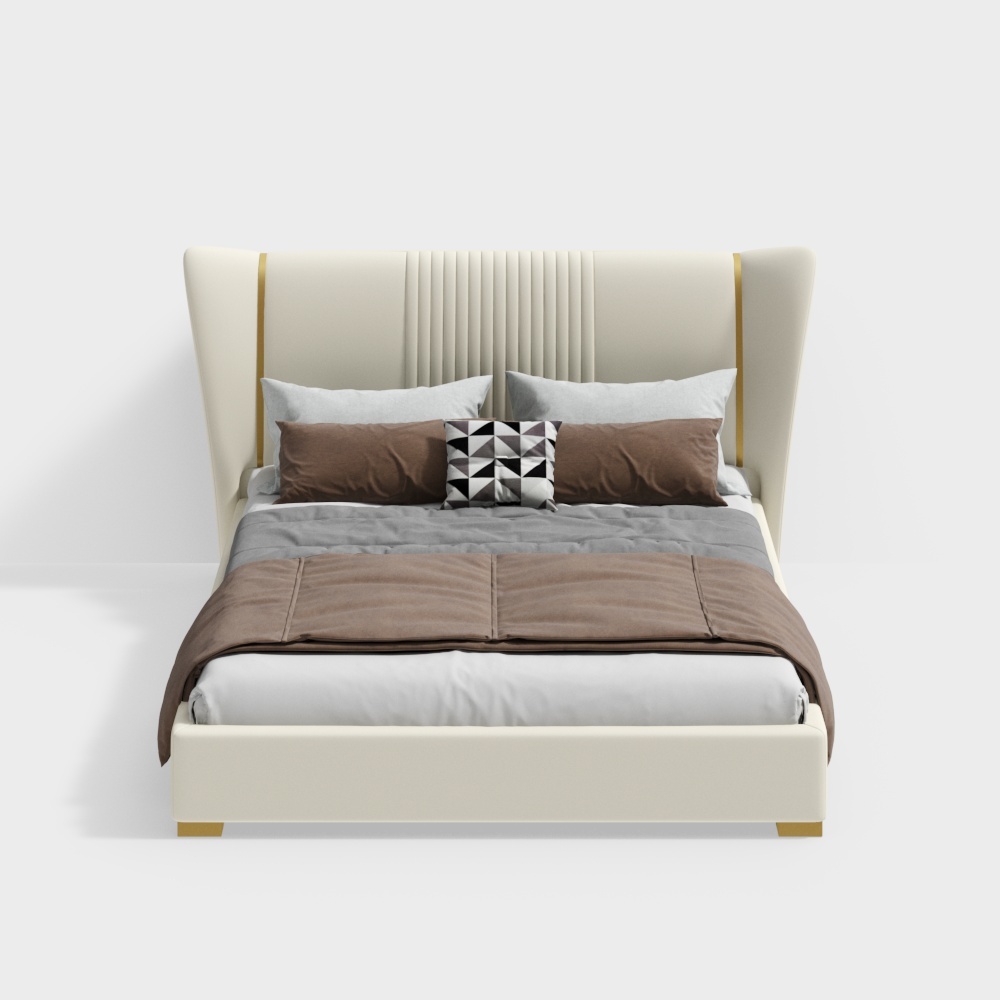 Youjiamiao with post-modern Italian minimalist light luxury leather technology cloth double bed 141538525