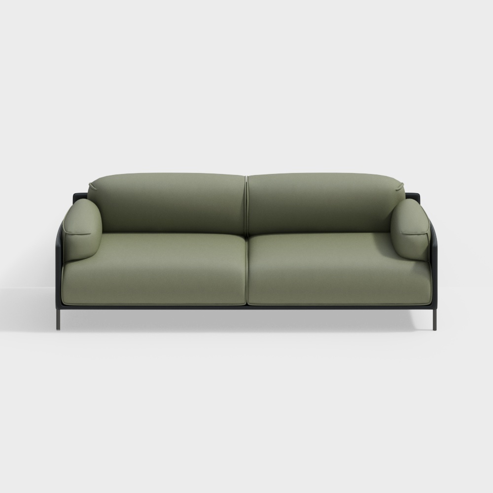 2090 leather sofa double armrests for four people