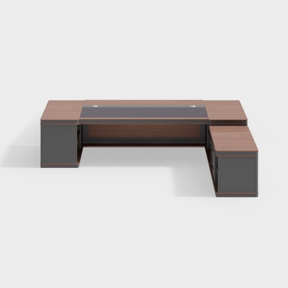 Modern L-Shaped Office Desk 3D model