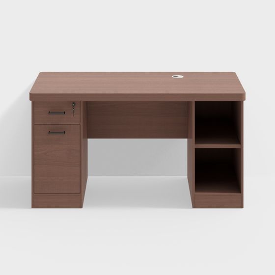 Low Poly Modern Office Desk 3D Model