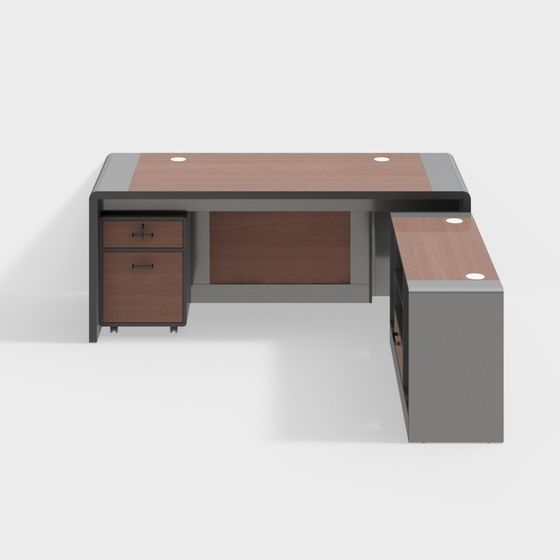 Modern Minimalist Office Desk 3D model