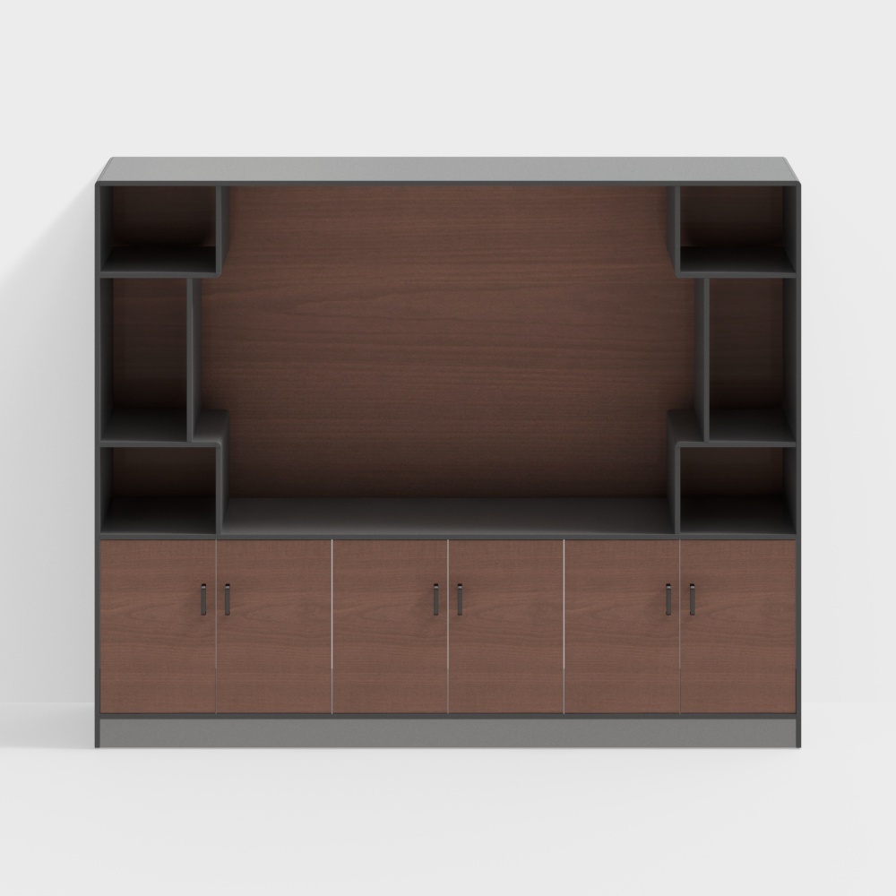 Nội thất văn phòng kiểu Trung Quốc-TS04B-tủ hồ sơ, giá sách, tủ lưu trữ, tủ nền, tủ trang trí, tủ vách ngăn