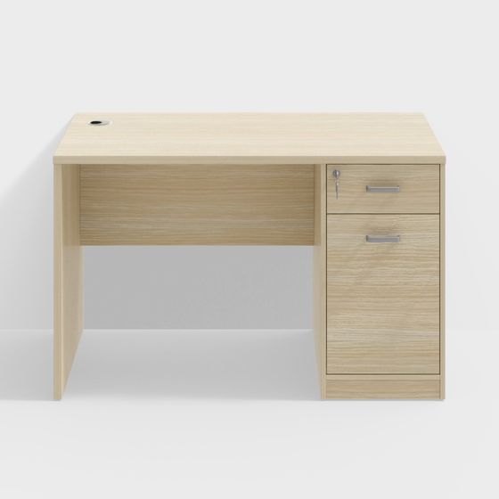 Wood Grain Office Desk 3D model