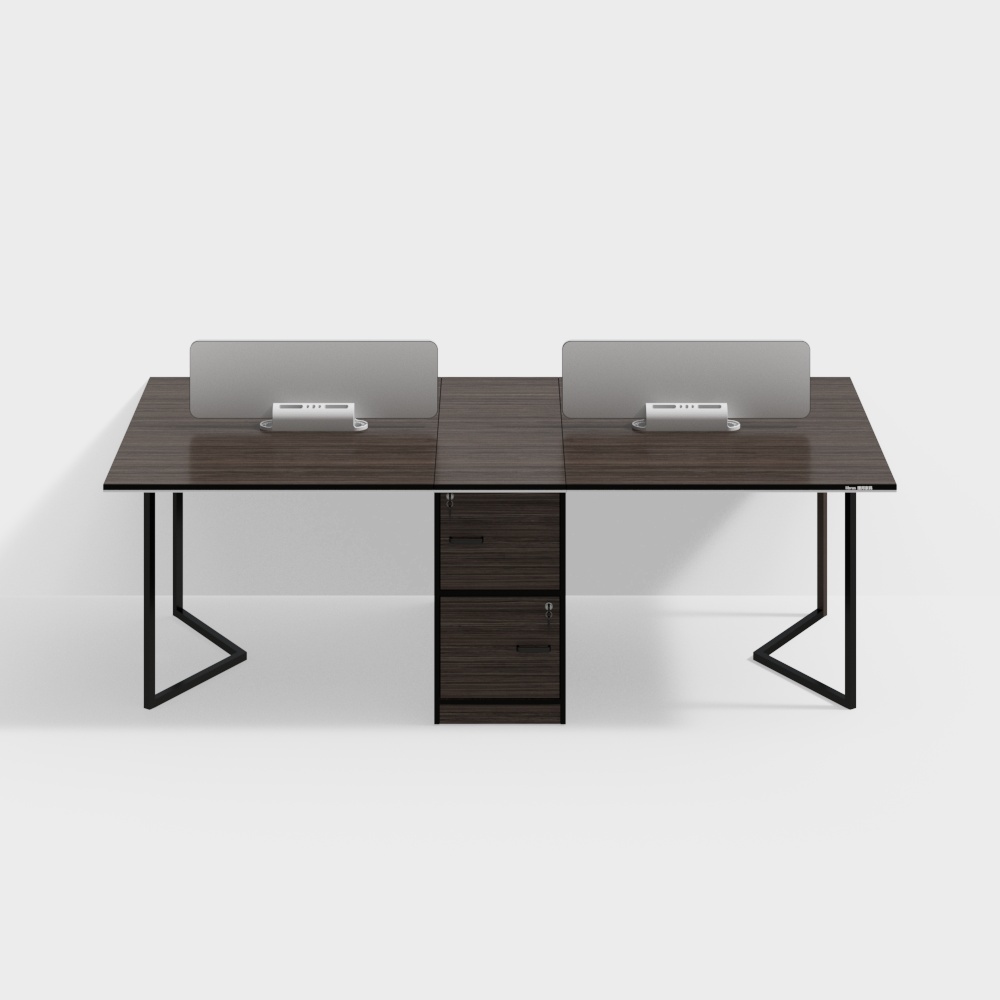 Simple modern office desk and chair set