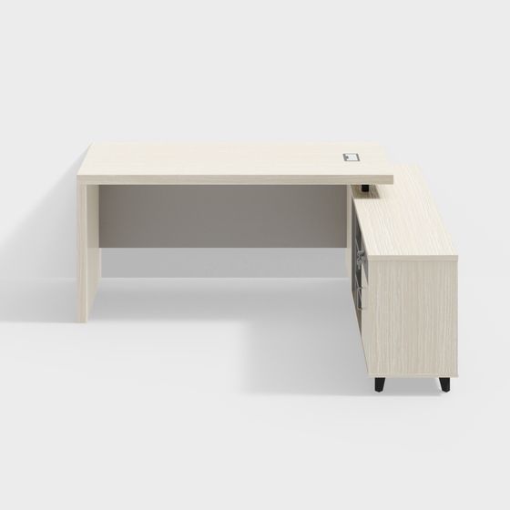 Elegant L-Shaped Office Desk 3D model