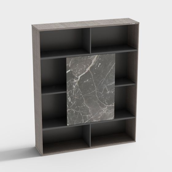 Elegant Low-Poly Bookshelf 3D Model